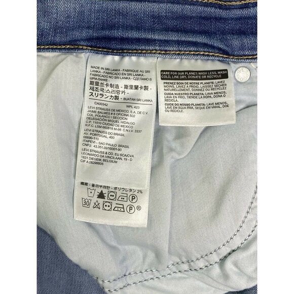 Levi's Women's Plus 711 Blue Denim Distressed Skinny Jeans Size 20W - Picture 9 of 11